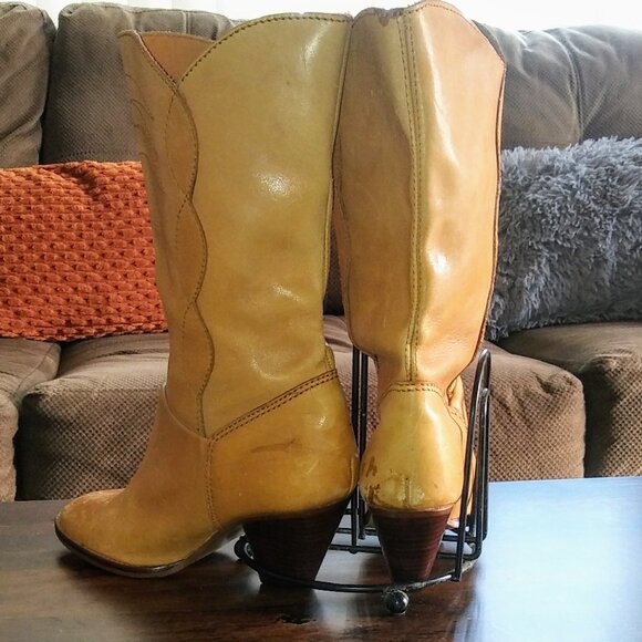 Vintage Galliano Tan Cowboy Boots - Picture 3 of 6